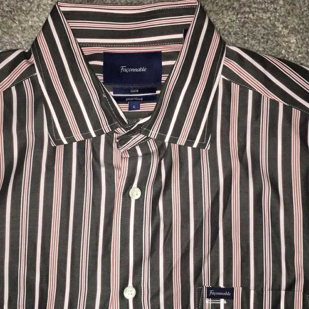 Faconnable Mens Deauville Club LS Classique Casual Summer Chest Pocket shirt L